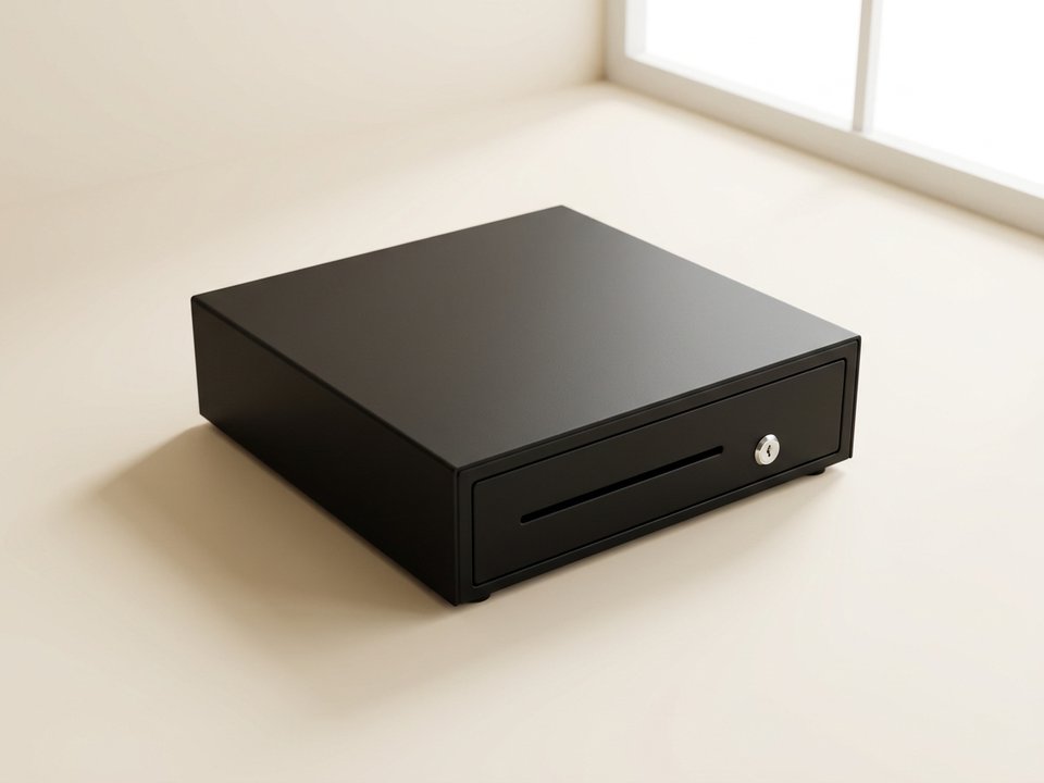 Optional black cash drawer with key lock